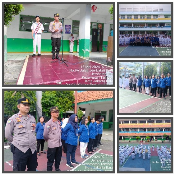 Pimpin Upacara Bendera Disekolah, Kapolrestro Jakbar Ajak Pelajar Hindari Tawuran, Narkoba dan Judi Online Serta Bangun Generasi Muda Berkualitas