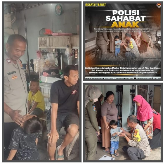 Posyandu Balita Jadi Ajang Aiptu Sumarno Bhabinkamtibmas Maphar Bangun Hubungan Erat dengan&nbsp;Anak-Anak