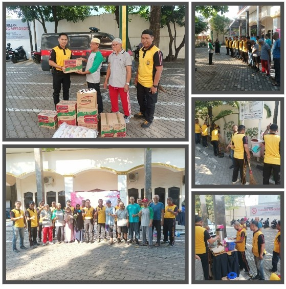 Sambut HUT Bhayangkara ke-78, Polsek Cengkareng Gelar Aksi Bersih Bersih di Masjid Al Ikhlas