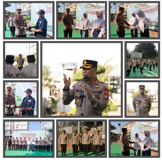 Baksos HUT Bhayangkara ke-78: Polres Metro Jakarta Barat Serahkan Beasiswa, Bibit Pohon Kepada Masyarakat dan Tanam Pohon